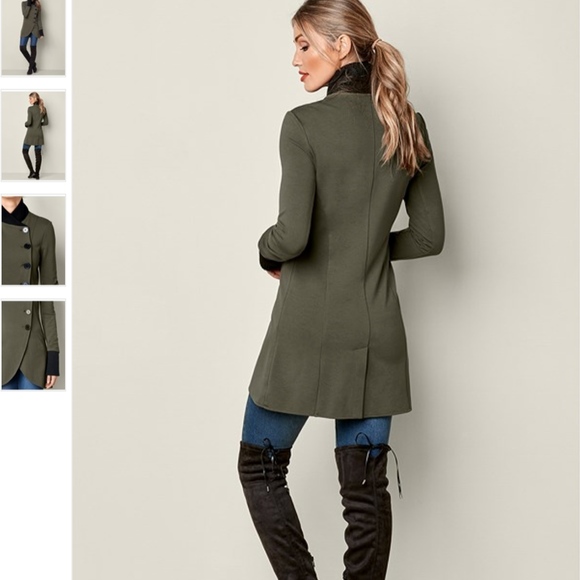 VENUS NEW Asymmetrical Button Jacket Navy Blue - Picture 7 of 8